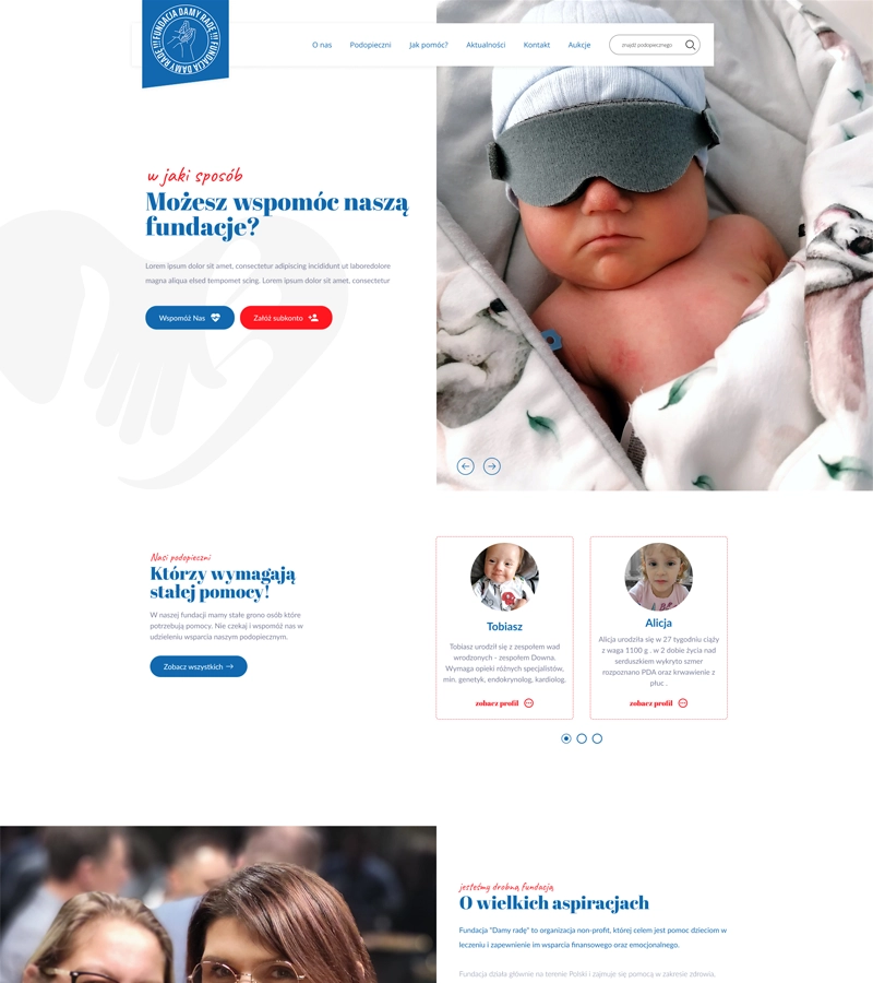 Koncept graficzny dla "Fundacja damy rade!"